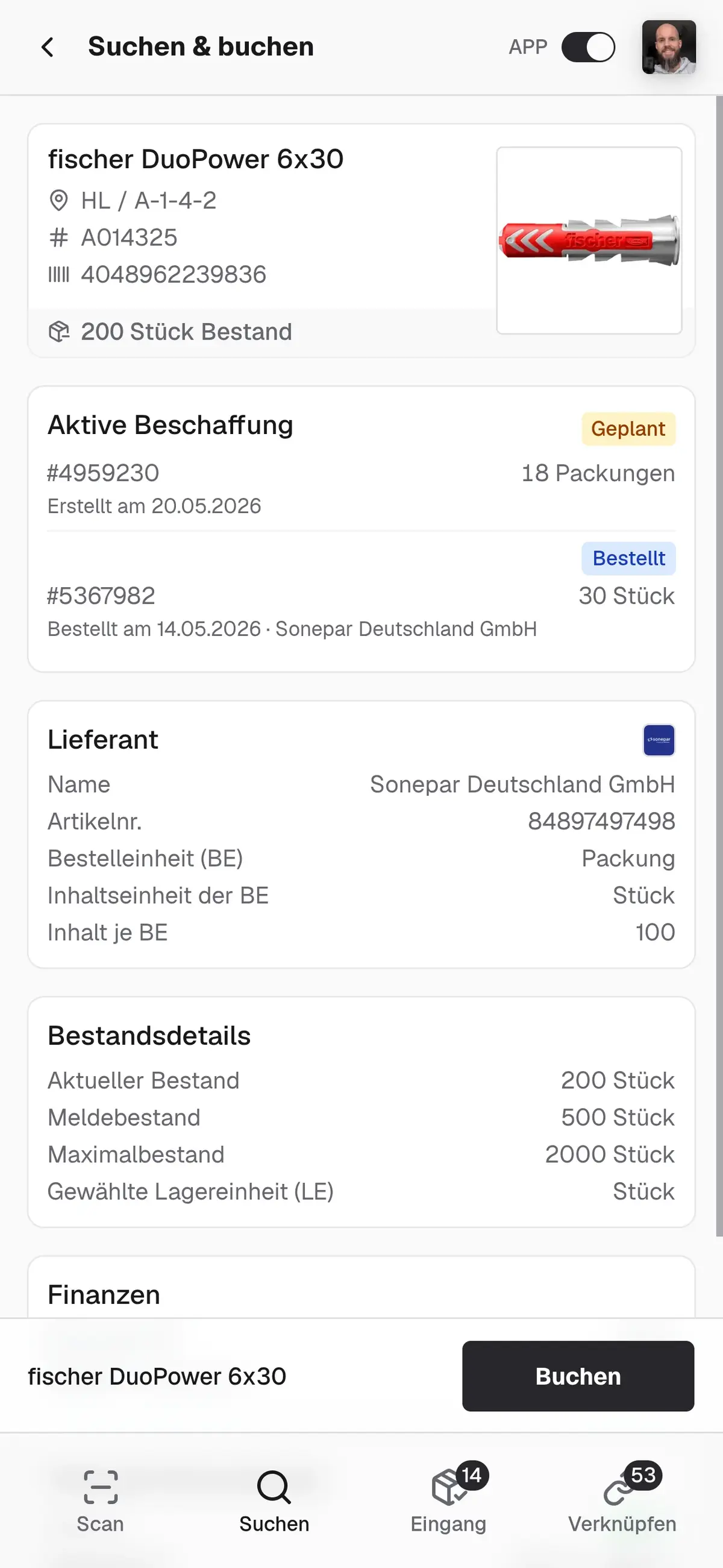 repleno App Artikeldetail