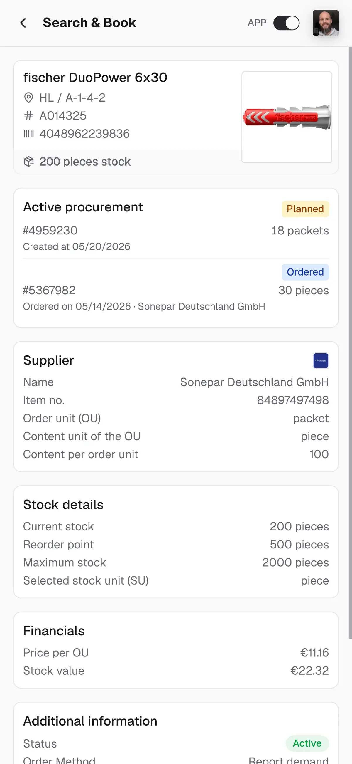 repleno app item detail