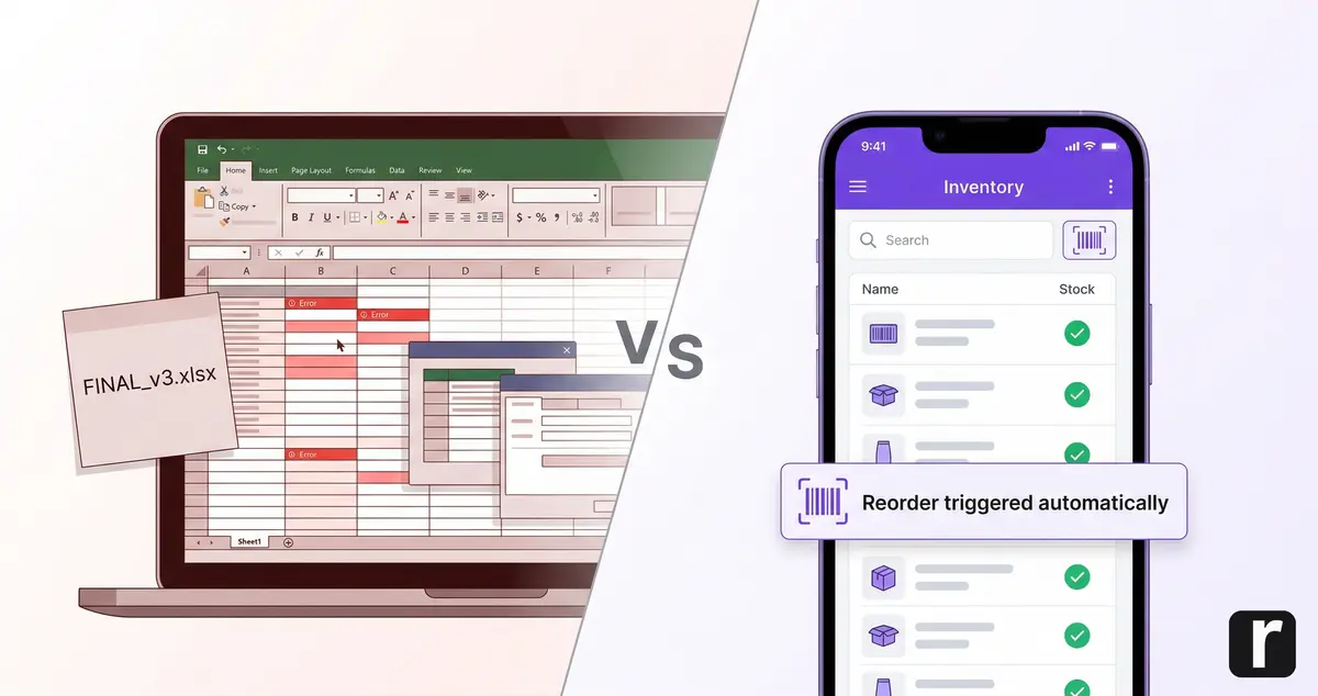 Cover Image for Inventory Management: Excel or App? Where Excel Hits Its Limits