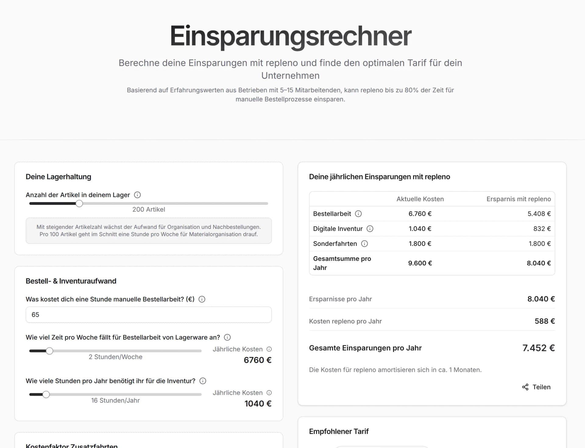 repleno ROI Calculator