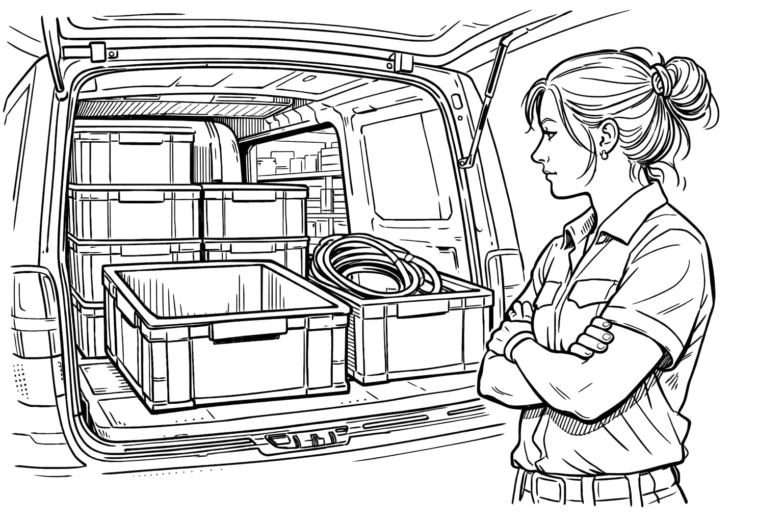 Technician looking at disorganized service van - the daily problem repleno solves