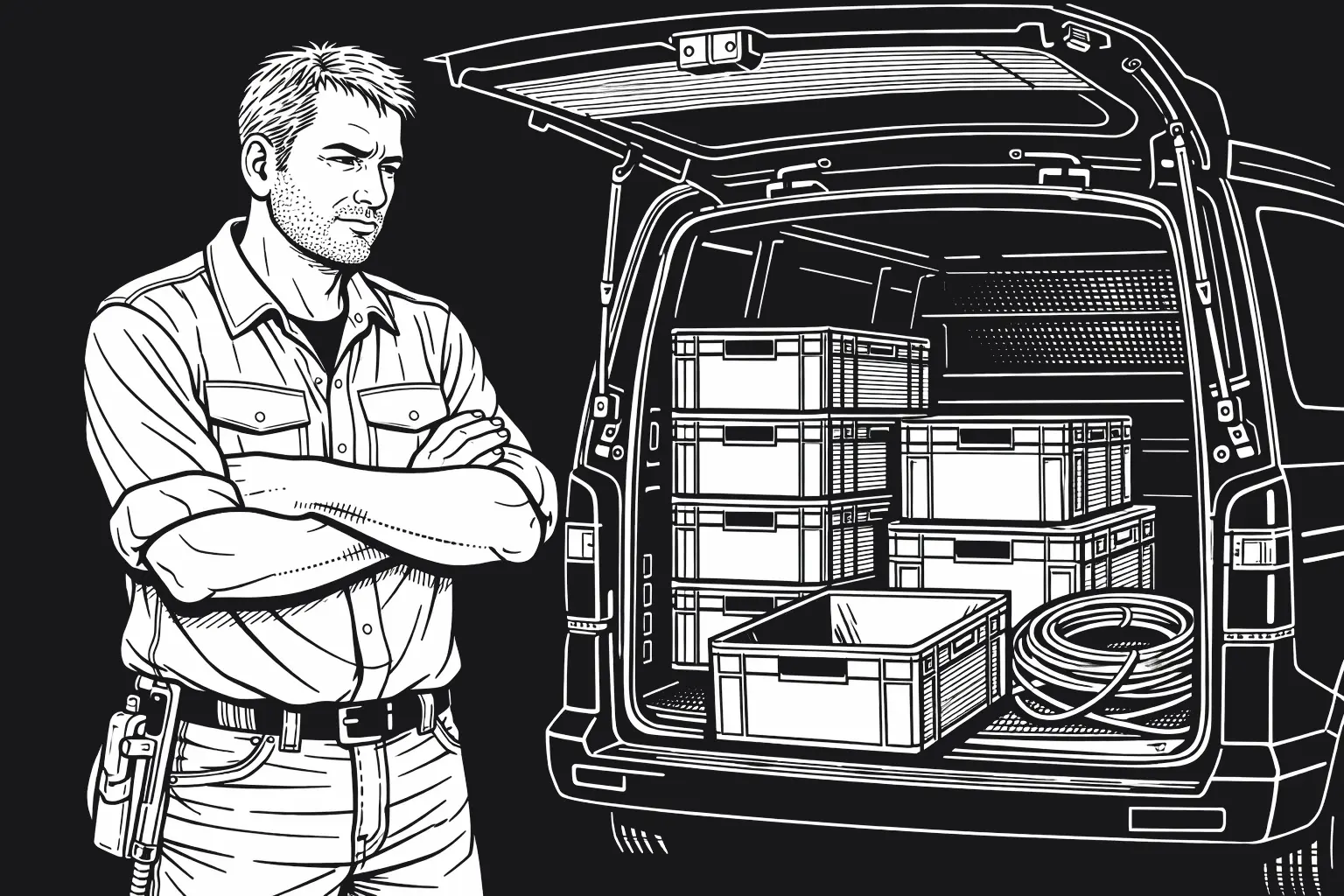 Overwhelmed workshop manager surrounded by chaos - the daily problem repleno solves