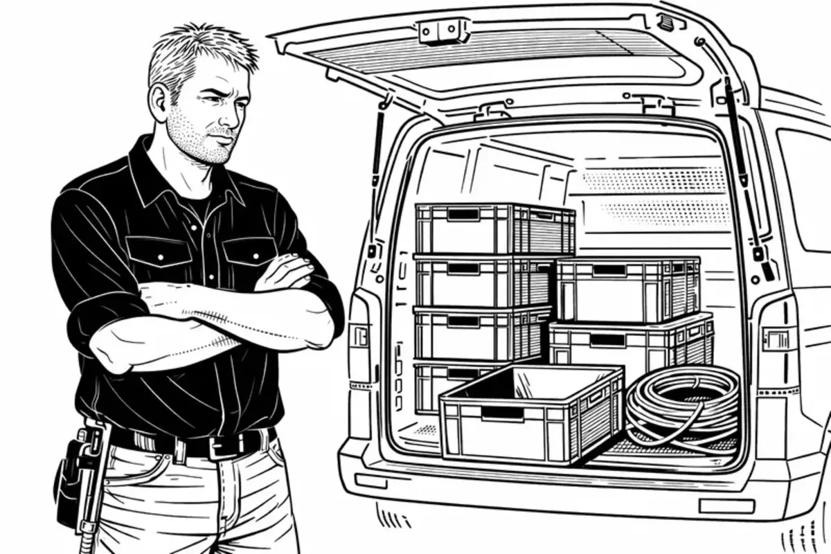 Overwhelmed workshop manager surrounded by chaos - the daily problem repleno solves