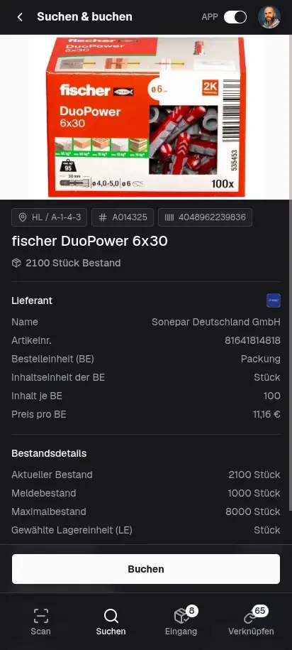 Lagerbestand in Echtzeit