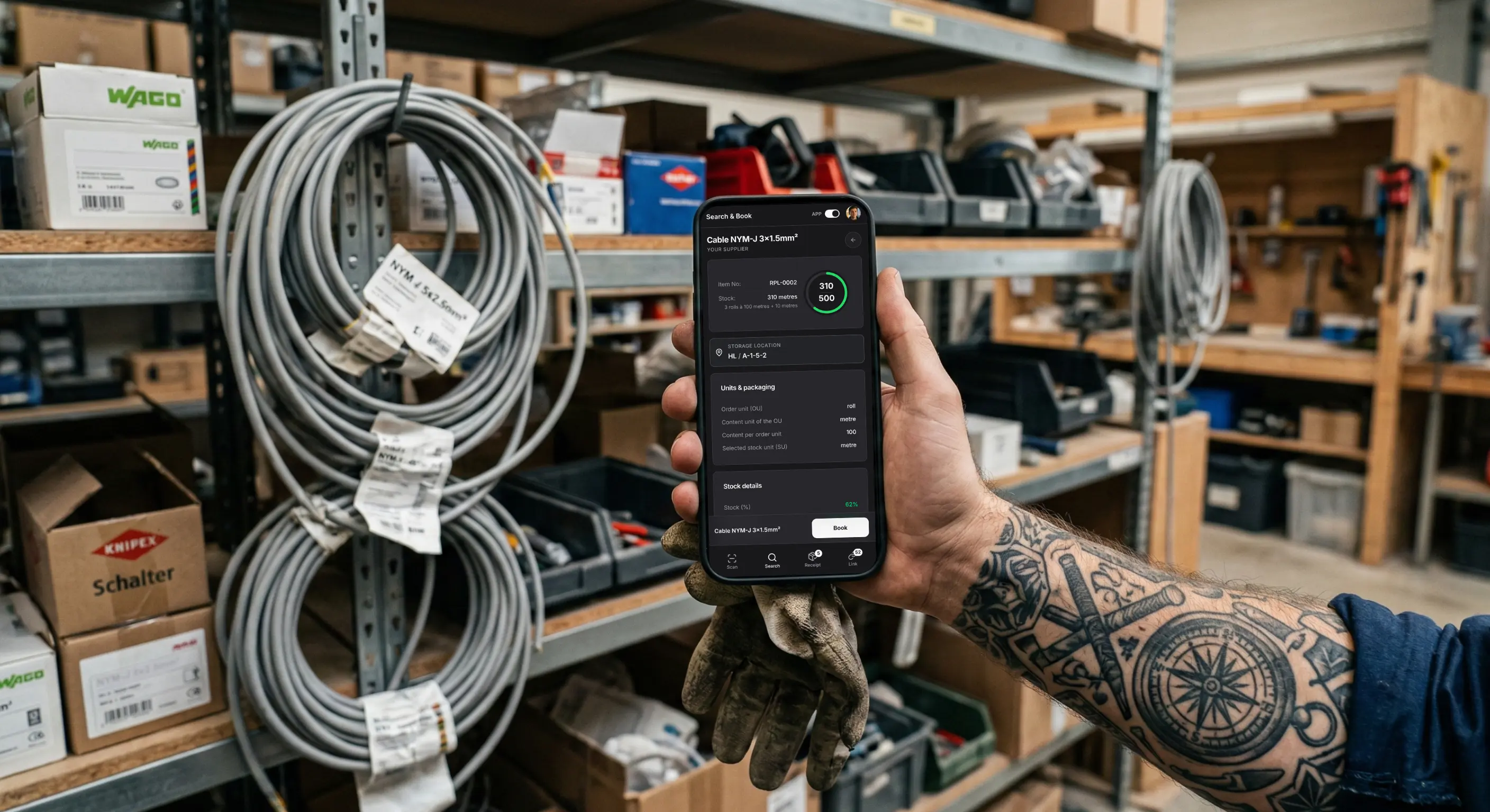 repleno app in use by tradespeople
